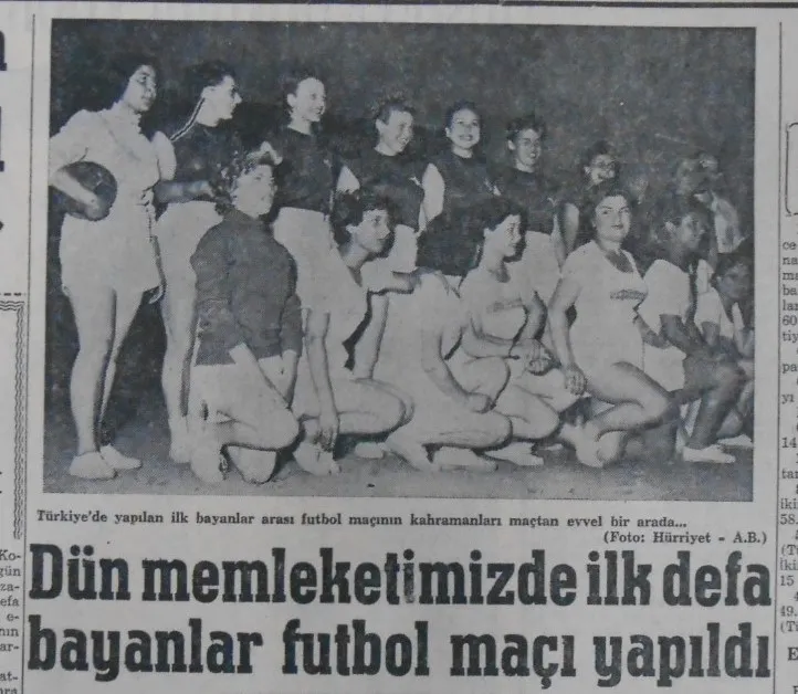 Türkiyede ilk yapılan kadın Futbol maçı